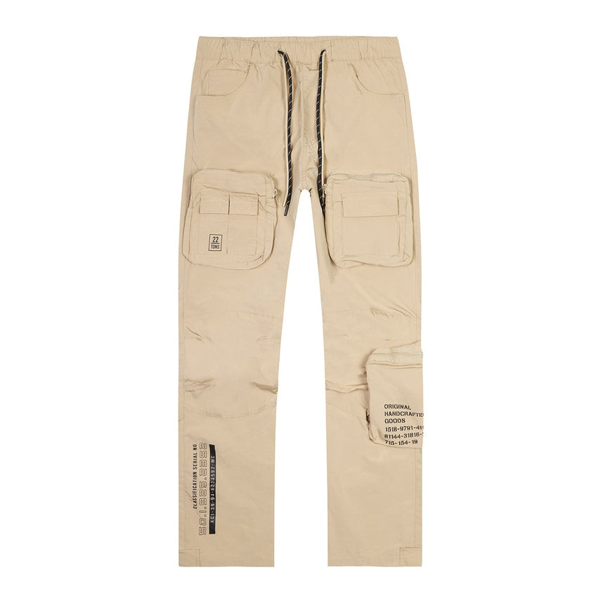 Smoke Rise Printed Utility Windbreaker Joggers - Khaki