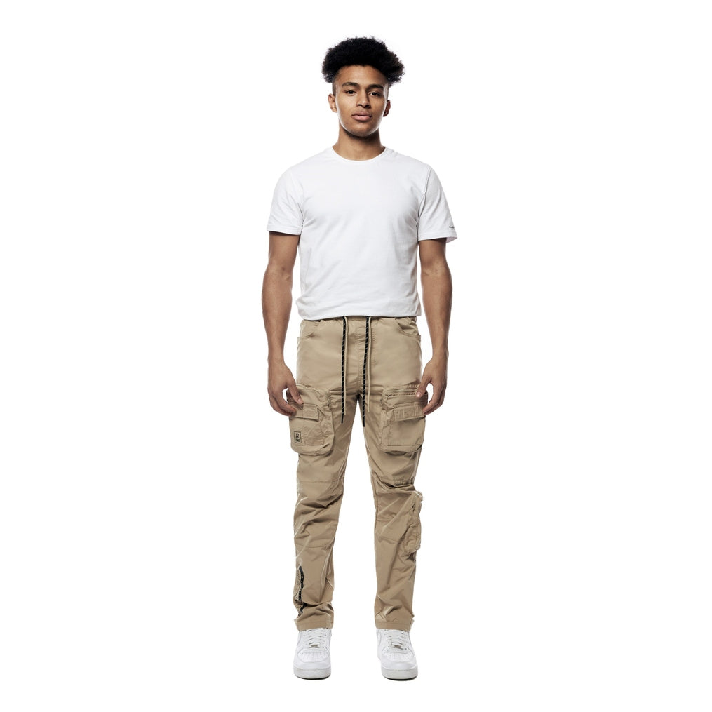 Smoke Rise Printed Utility Windbreaker Joggers - Khaki