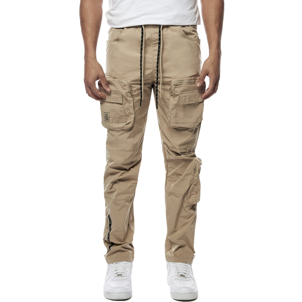 Smoke Rise Printed Utility Windbreaker Joggers - Khaki