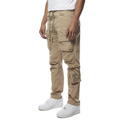 Smoke Rise Printed Utility Windbreaker Joggers - Khaki