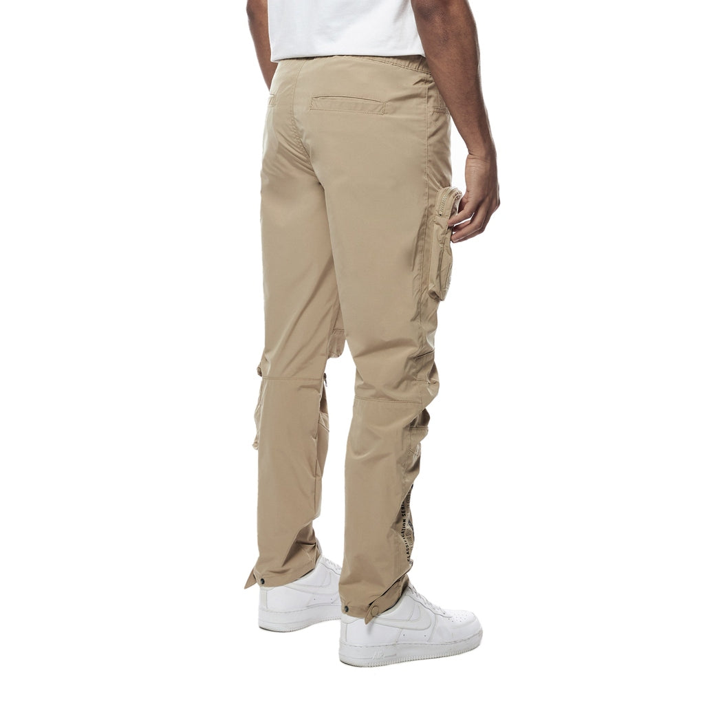 Smoke Rise Printed Utility Windbreaker Joggers - Khaki