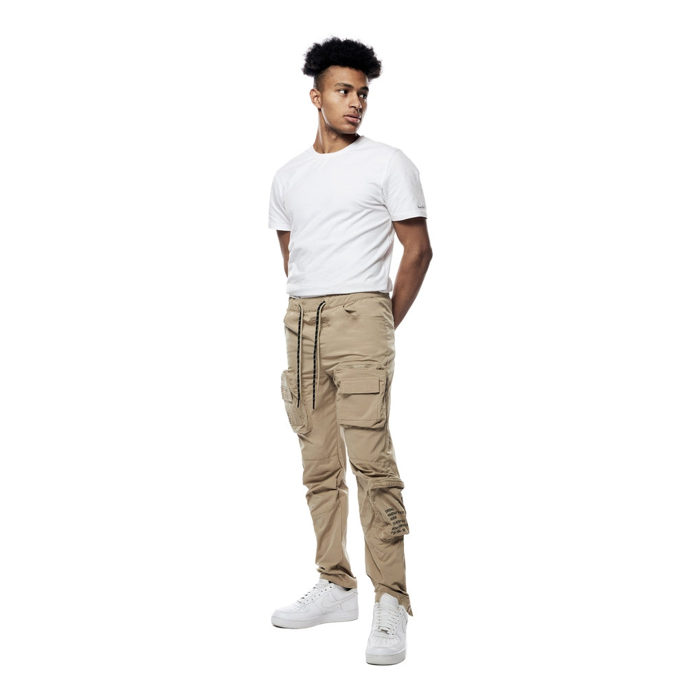 Smoke Rise Printed Utility Windbreaker Joggers - Khaki