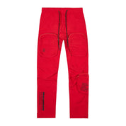 Smoke Rise Printed Utility Windbreaker Joggers - Red