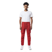 Smoke Rise Printed Utility Windbreaker Joggers - Red