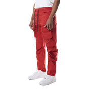 Smoke Rise Printed Utility Windbreaker Joggers - Red