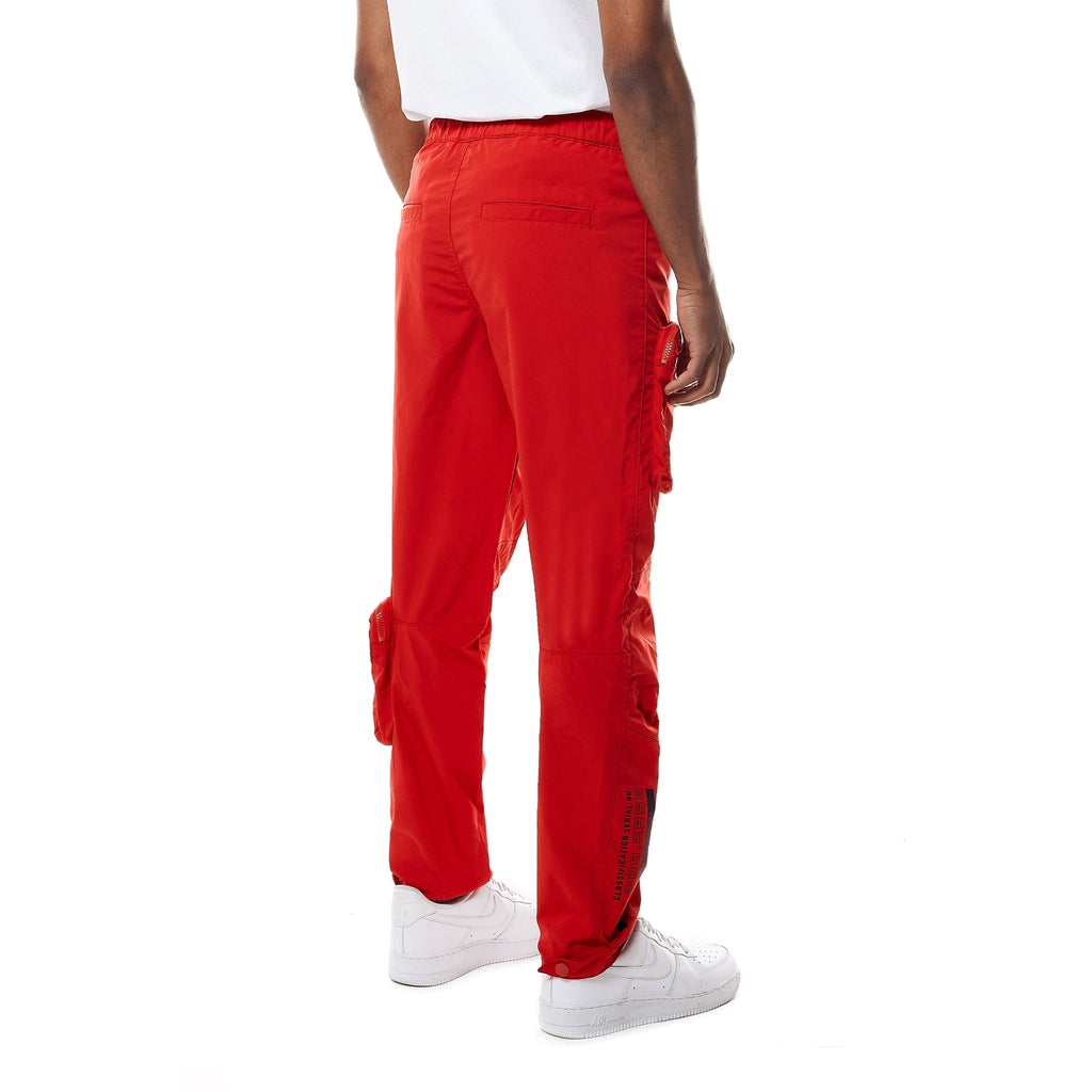 Smoke Rise Printed Utility Windbreaker Joggers - Red