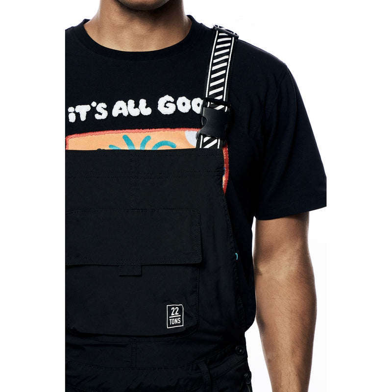 Tonal Color Block Windbreaker Utility Overalls