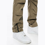 Tonal Color Block Windbreaker Utility Overalls - Light Olive