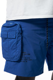 Big and Tall - Printed Utility Lounge Windbreaker Shorts - Royal