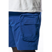 Smoke Rise Big and Tall Big and Tall - Printed Utility Lounge Windbreaker Shorts - Royal