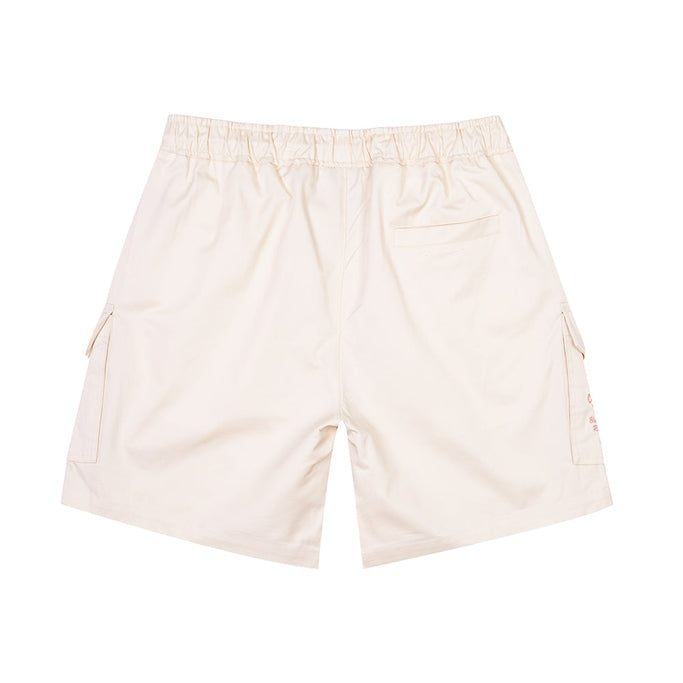 Smoke Rise Printed Twill Workwear Shorts - Ecru