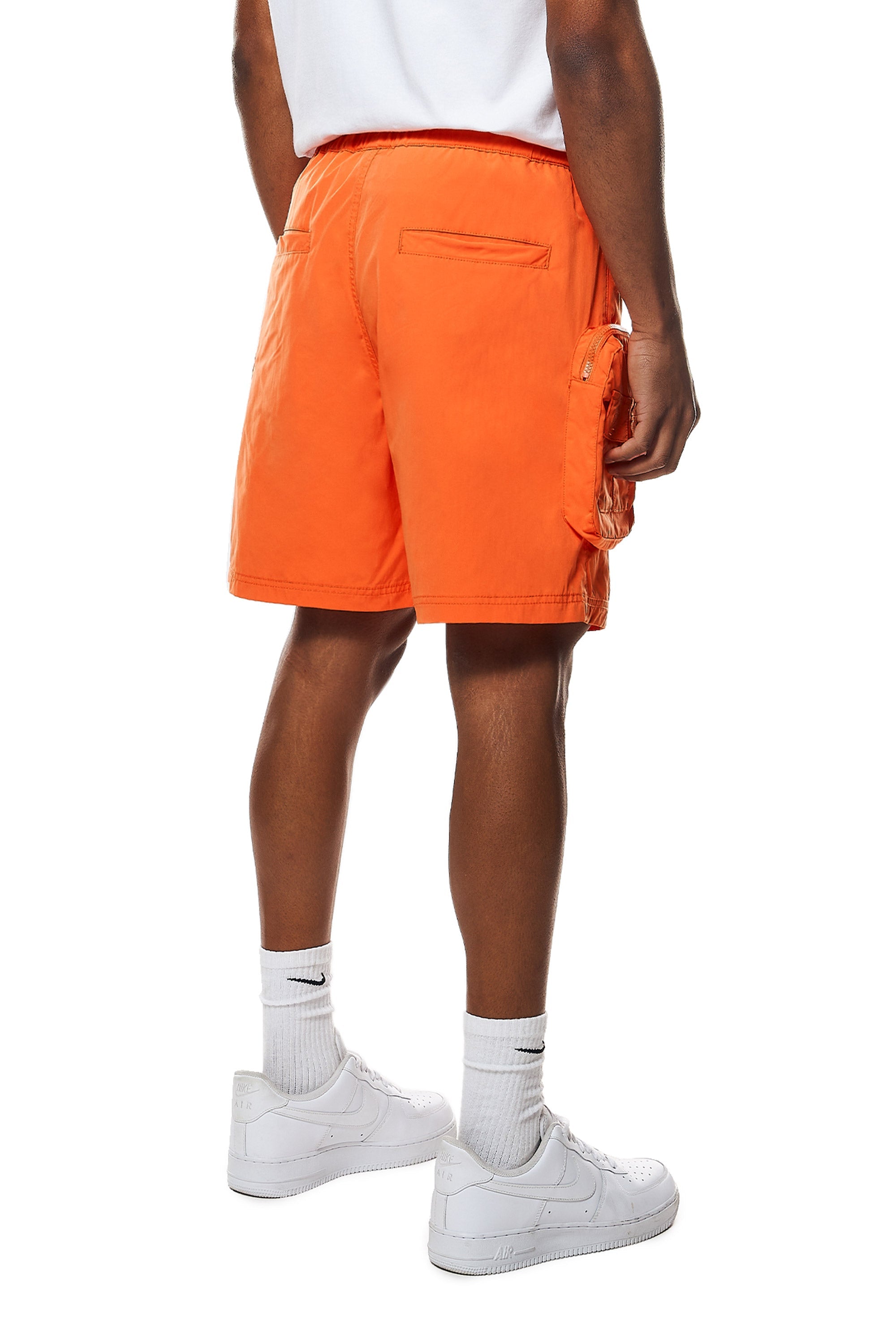 Printed Utility Lounge Windbreaker Shorts - Orange