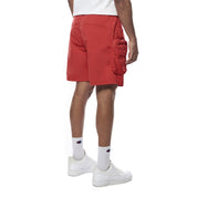 Smoke Rise Printed Utility Lounge Windbreaker Shorts - Red