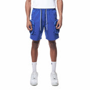 Smoke Rise Printed Utility Lounge Windbreaker Shorts - Royal