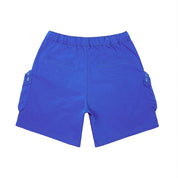 Smoke Rise Printed Utility Lounge Windbreaker Shorts - Royal