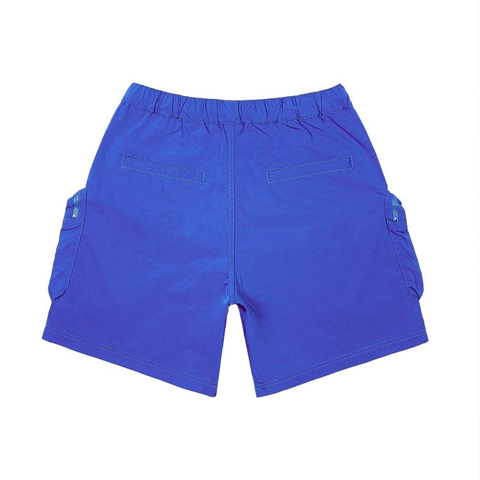 Smoke Rise Printed Utility Lounge Windbreaker Shorts - Royal