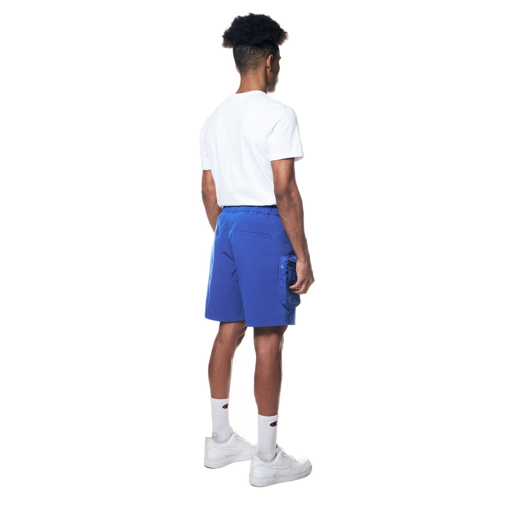 Smoke Rise Printed Utility Lounge Windbreaker Shorts - Royal