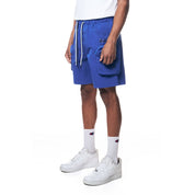 Smoke Rise Printed Utility Lounge Windbreaker Shorts - Royal