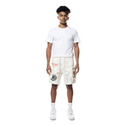 Smoke Rise Varsity Lounge Windbreaker Shorts - Chalk