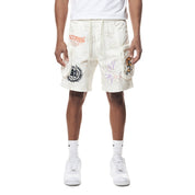 Smoke Rise Varsity Lounge Windbreaker Shorts - Chalk
