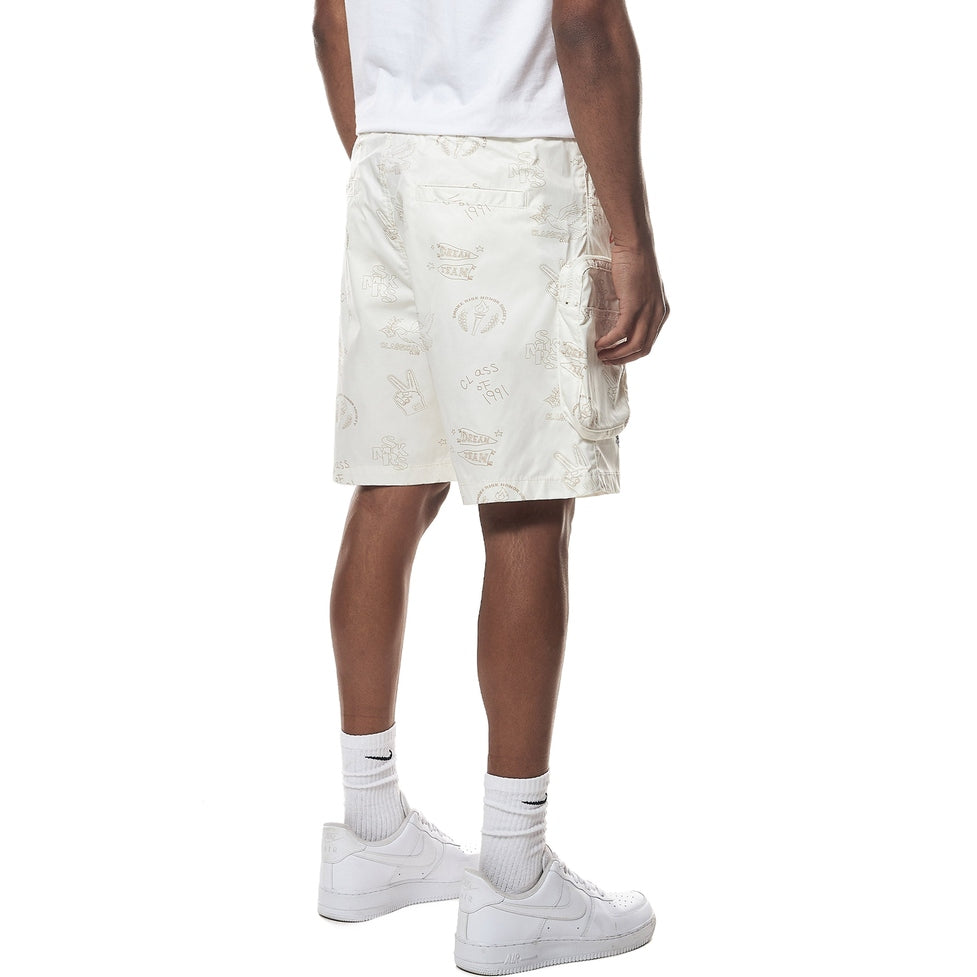 Smoke Rise Varsity Lounge Windbreaker Shorts - Chalk