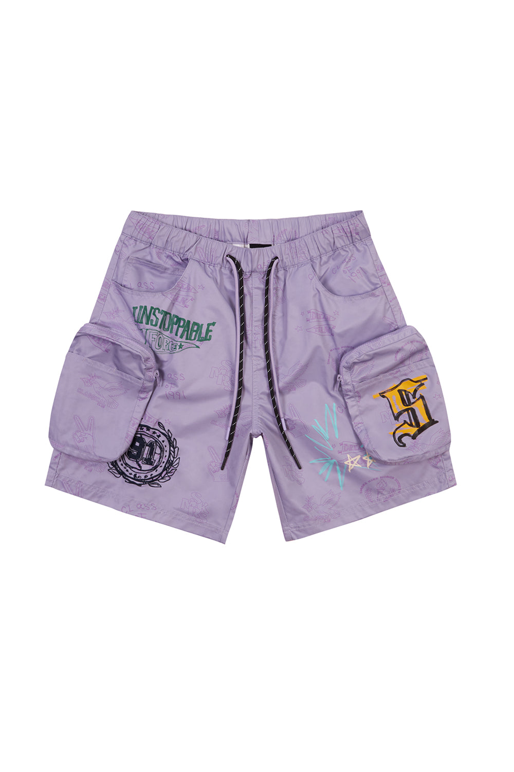 Varsity Lounge Windbreaker Shorts - Lilac