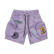 Smoke Rise Varsity Lounge Windbreaker Shorts - Lilac