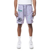 Smoke Rise Varsity Lounge Windbreaker Shorts - Lilac