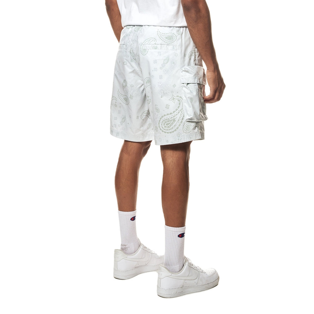 Smoke Rise Printed Utility Windbreaker Shorts - Sage