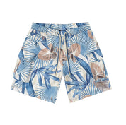 Smoke Rise Printed Utility Windbreaker Shorts - Tropic Blue