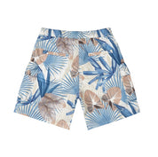 Smoke Rise Printed Utility Windbreaker Shorts - Tropic Blue