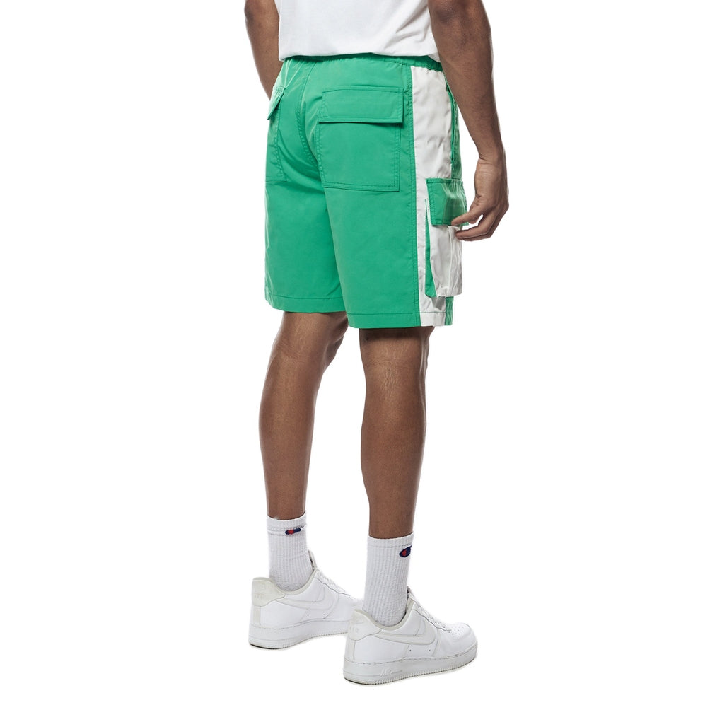 Smoke Rise Color block Utility Windbreaker Shorts - Green Grass