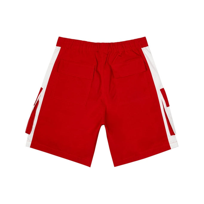 Smoke Rise Color block Utility Windbreaker Shorts - Red