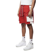 Smoke Rise Color block Utility Windbreaker Shorts - Red