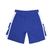 Smoke Rise Color block Utility Windbreaker Shorts - Royal Blue