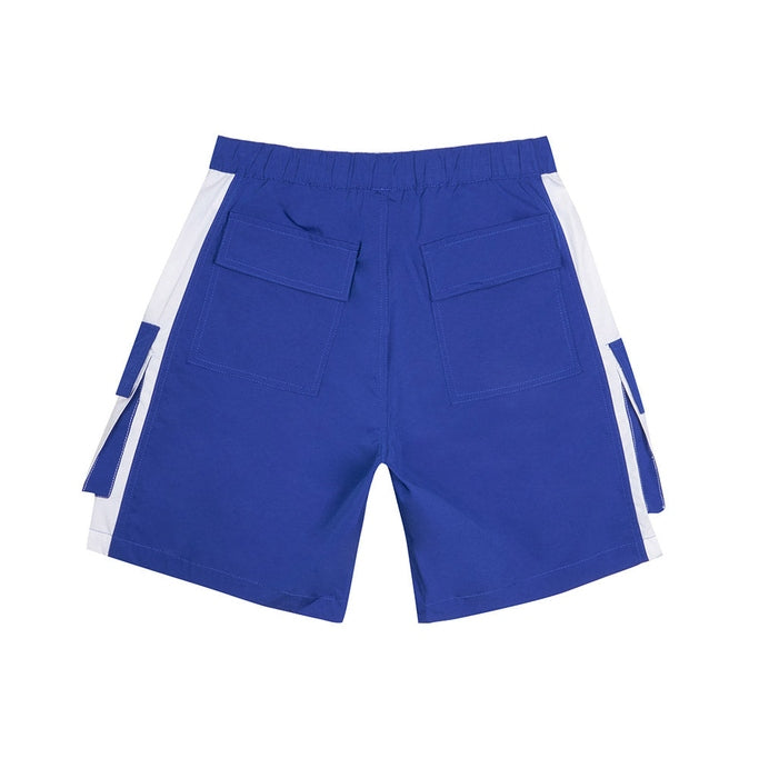 Smoke Rise Color block Utility Windbreaker Shorts - Royal Blue
