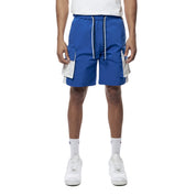 Smoke Rise Color block Utility Windbreaker Shorts - Royal Blue