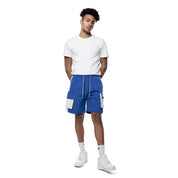 Smoke Rise Color block Utility Windbreaker Shorts - Royal Blue