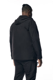 Big and Tall - Printed Utility Windbreaker Jacket - Black