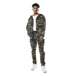 Printed Utility Windbreaker Jacket