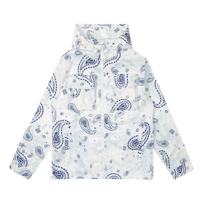 Smoke Rise Paisley Full Zip Windbreaker Jacket - Blue