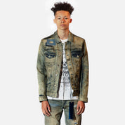 Bleu Noir Patched Vintage Jean Jacket - Blend Blue