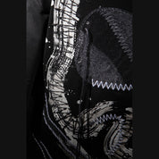 Bleu Noir Skull Embroidered Crew Neck Tee - Black