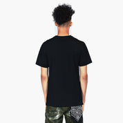 Bleu Noir Skull Embroidered Crew Neck Tee - Black
