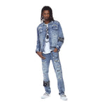Bleunoir Bandana Jeans with Metal Chains - Cerulean Blue - Smoke Rise