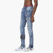 Bleu Noir Bleunoir Bandana Jeans with Metal Chains - Cerulean Blue