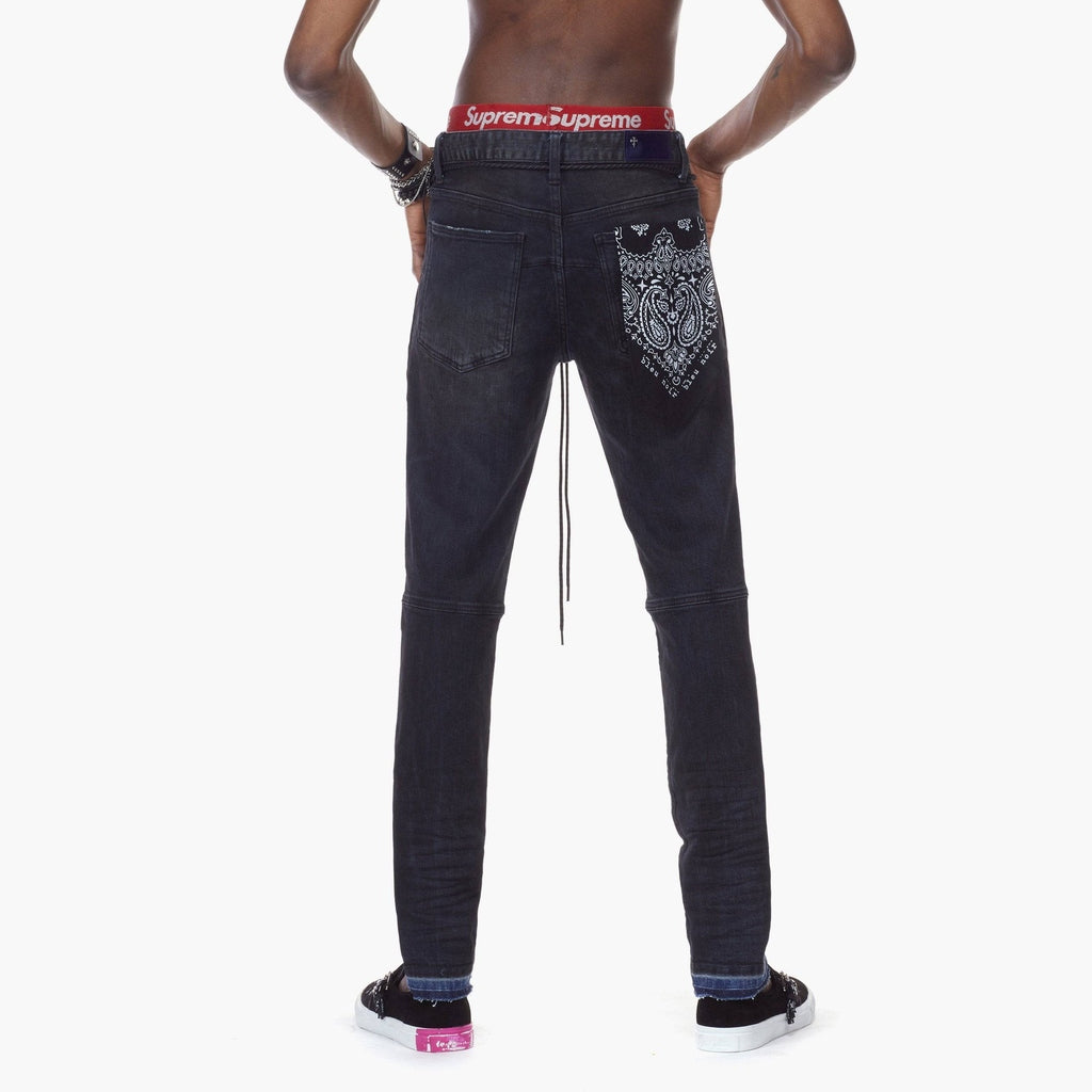Bleu Noir Bleunoir Rhinestone Logo Jeans - Black Iris