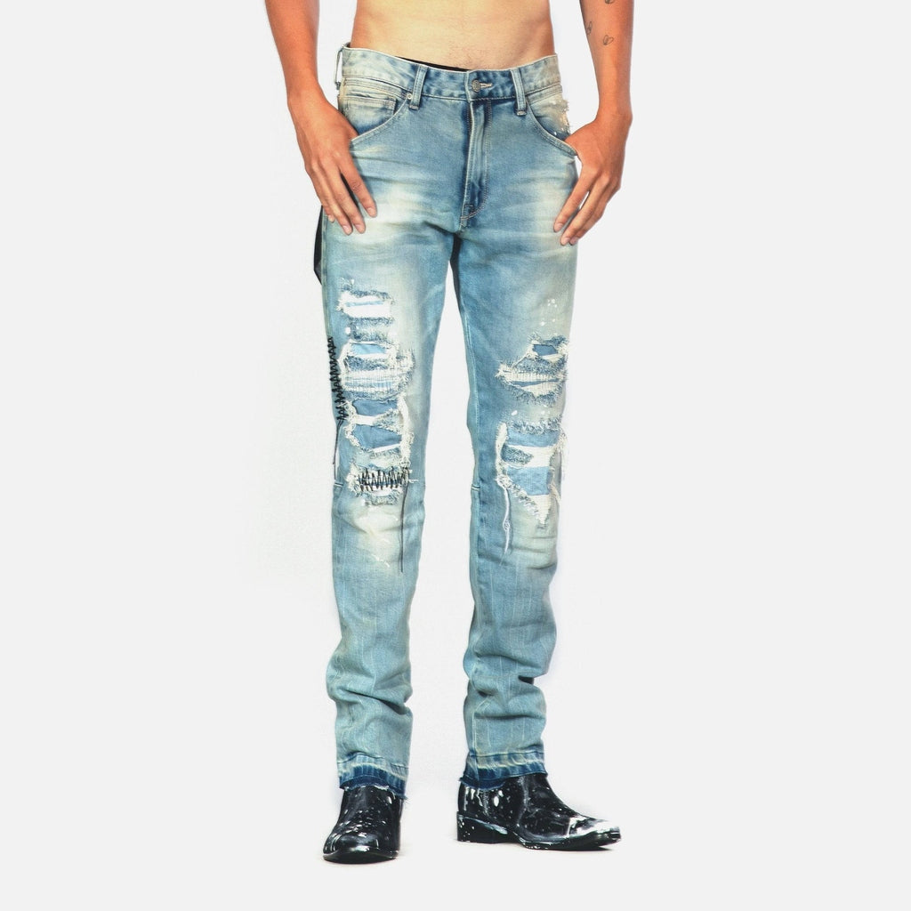 Bleu Noir Bleunoir Raw Edge Jeans - Aster Blue