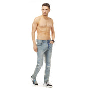 Bleu Noir Bleunoir Antique Stud Jeans - Henry Blue