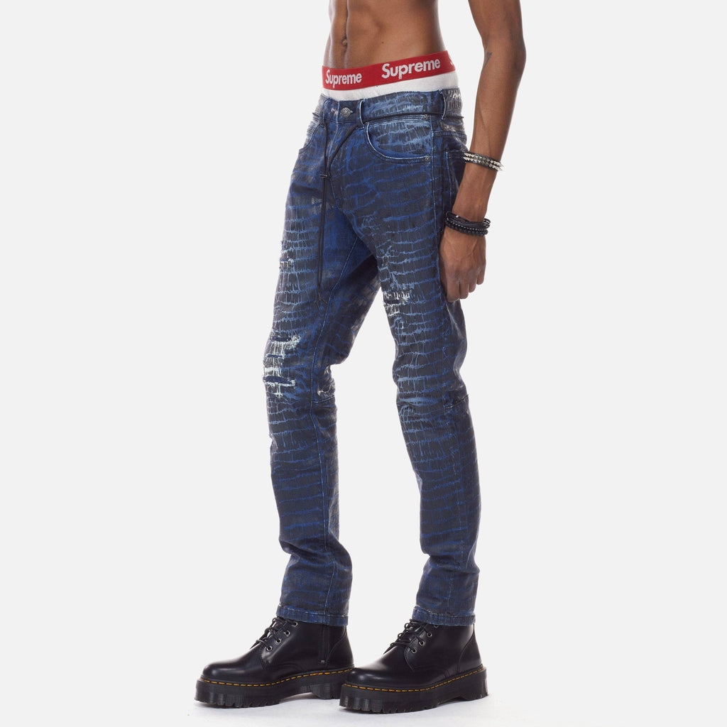 Bleu Noir Bleunoir Crocodile Print Jeans - Black Smoke